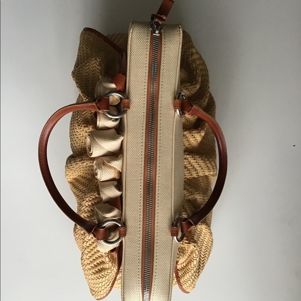 Valentino Garavani Beige and Brown Woven Satchel - Picture 7 of 13
